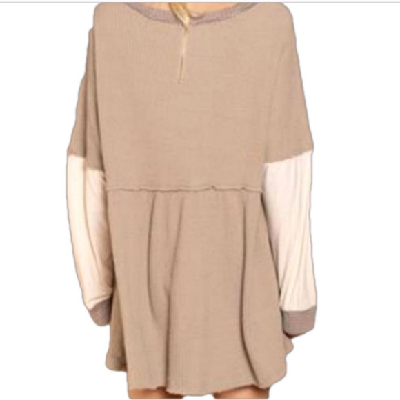 NEW POL waffle knit boho top oversized - Picture 3 of 12